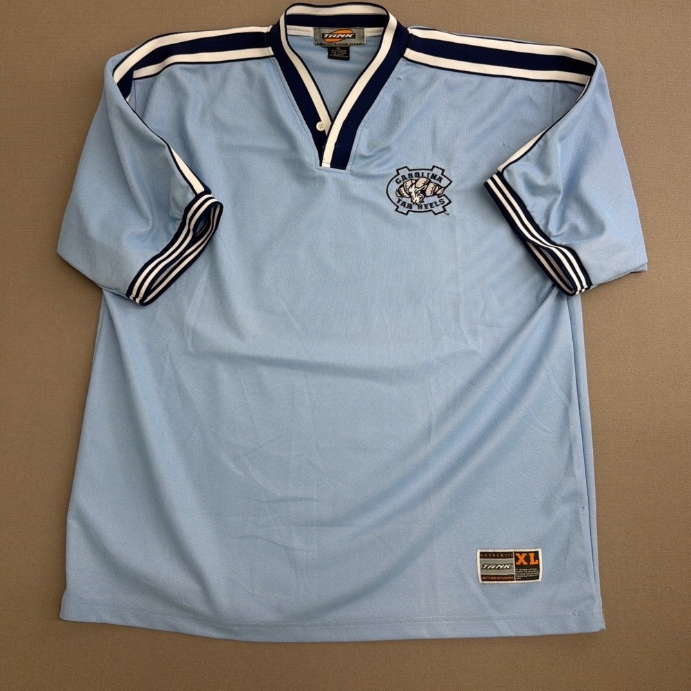 Vintage Tank Carolina Tar Heels‎ Jersey Mens XL Blue V-Neck Mesh Shirt UNC NCAA
